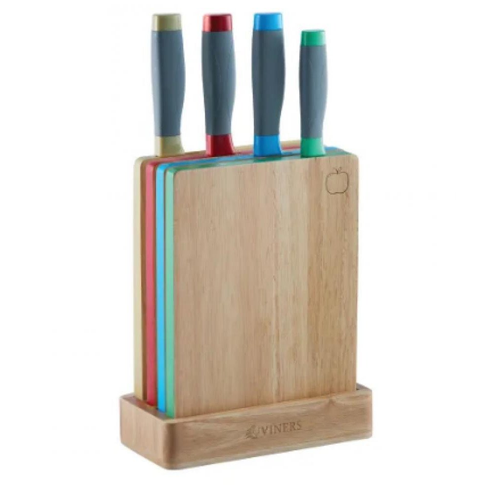 Viners Assure Color Code Knife Block And Board Set - 1