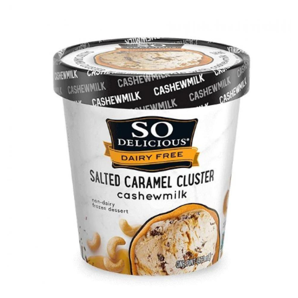So Delicious, Dairy-Free Salted Caramel Cluster Cashewmilk Frozen Dessert 473 ml - 1