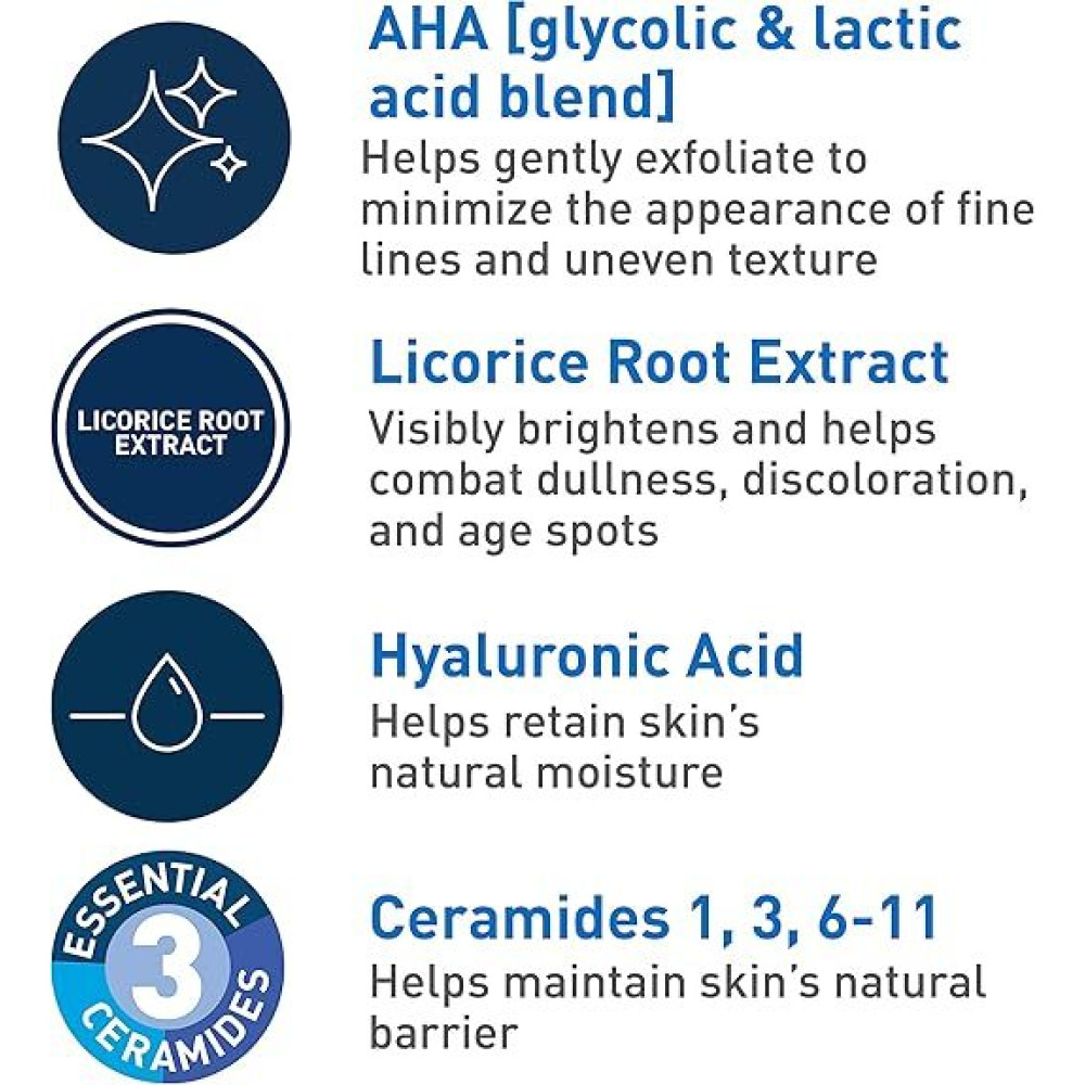 CeraVe, Anti aging face serum, Glycolic acid, Lactic acid, Ceramides, Dark spot corrector, 50 ml - 2