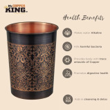 Mr. Copper King Antique Engraved Copper Tumbler 300ml Single - 5 miniature