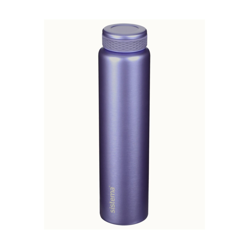Sistema 280ML Chic Stainless-Steel Bottle, designed with double walled insulation and 100% Leak Proof to keep drinks Hot \& Cool, BPA Free. Purple. - 3