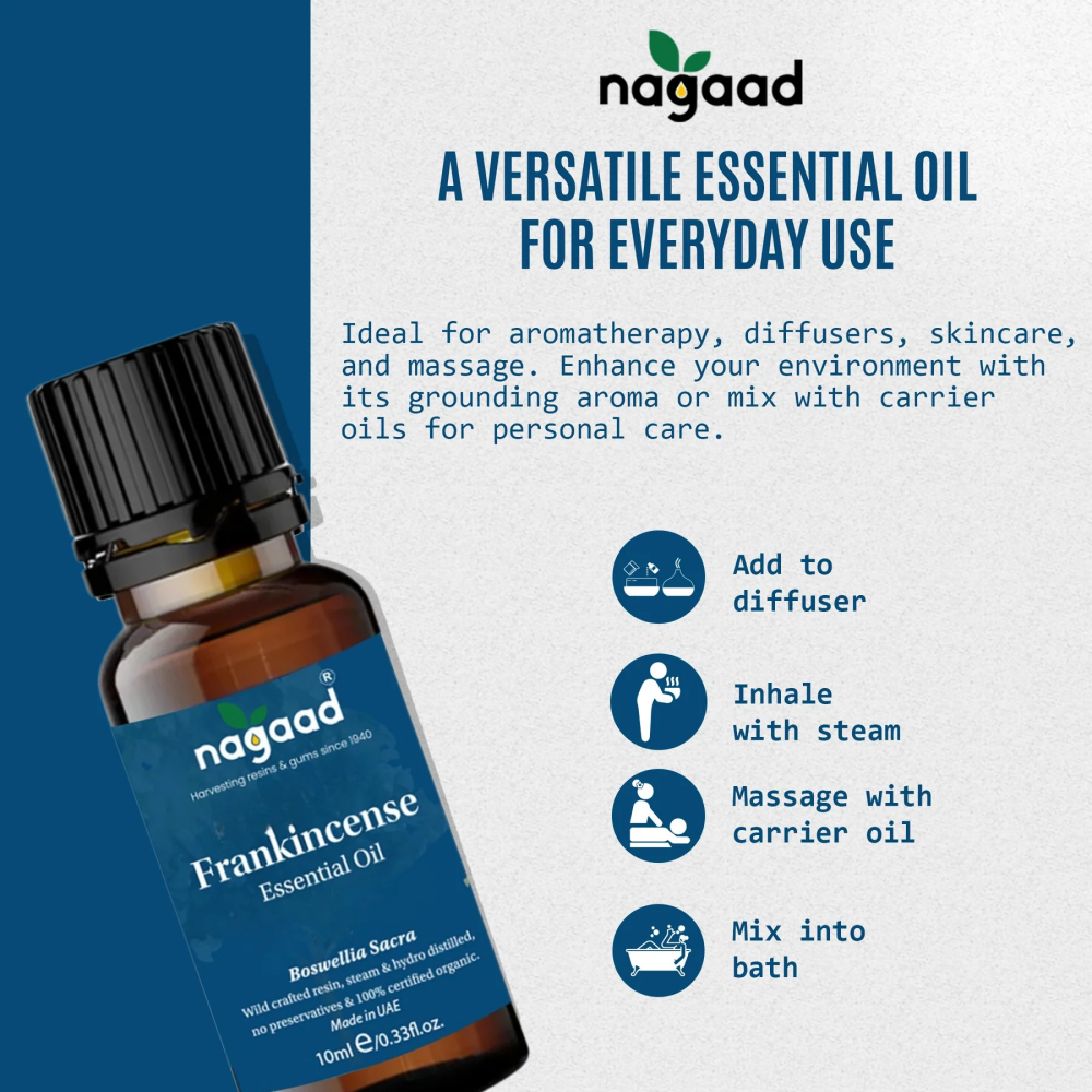 Эфирное Масло Nagaad Frankincense Boswellia Sacra — СЕРТИФИЦИРОВАНО USDA, 100% Чистое Натуральное Органическое - 3