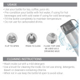 Milton Glassy 1000 Thermosteel 24 Hours Hot and Cold Water Bottle with Drinking Cup Lid, 1 Litre, Grey - 5 miniature