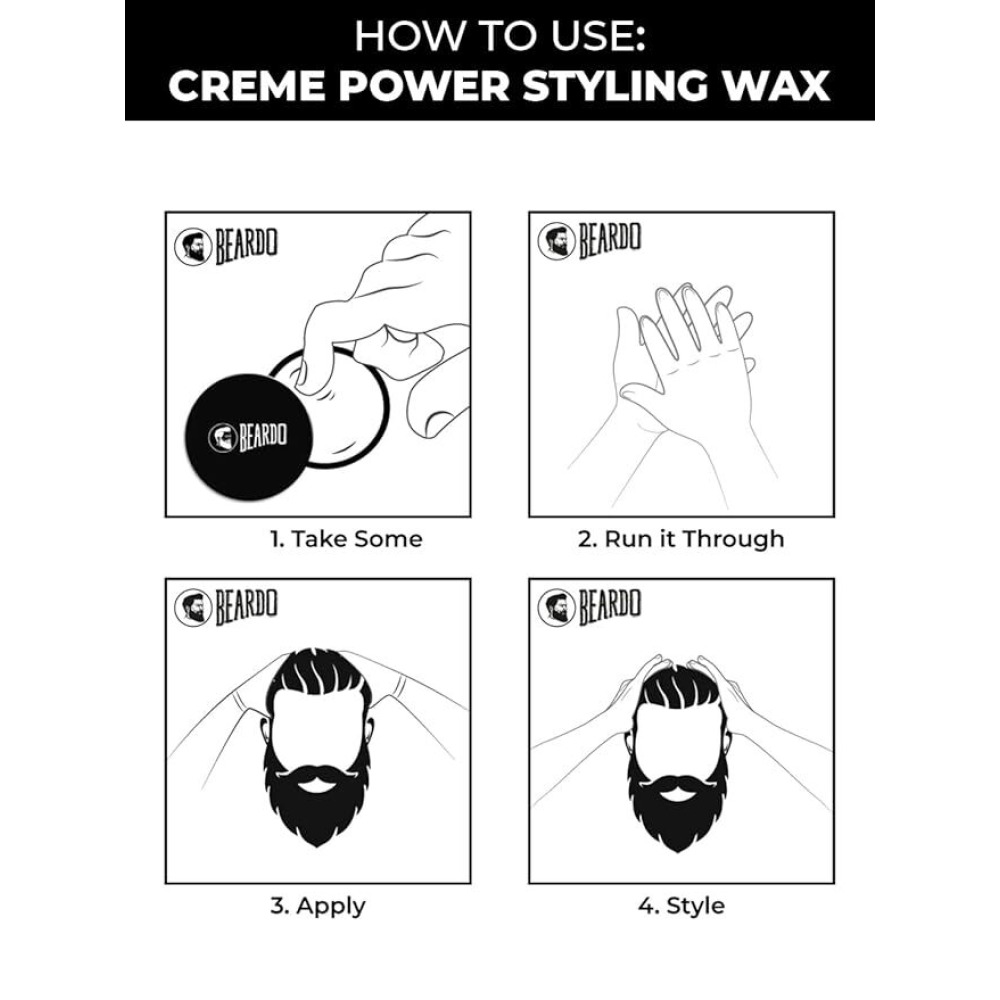 Beardo, Cream Power Styling Wax, 75 g - 2