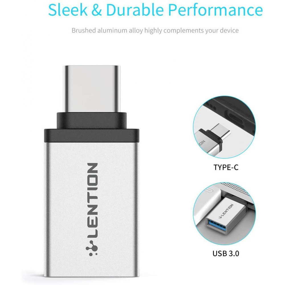 LENTION / Cable adapter, USB C to USB 3.0 Adapter, Type-C male to type A female - 6