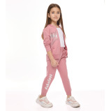 Girl's 2-Piece Set, Long Sleeves Fullzipper Hoodie & Jogger (7-8 yrs), Pink - 2 miniature