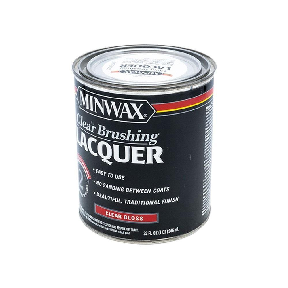 Minwax Clear Brushing Lacquer, Gloss, Quart - 2