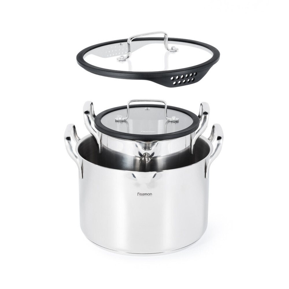 Fissman 4-Piece Cookware Fabia Series (Pots: 2.5 l / 18 cm; 6.2 l / 24 cm; lids 18 / 24 cm) - 4