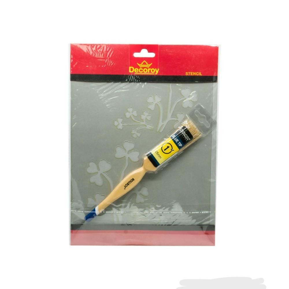 Roll Roy A4 Stencil & 1 Inch Brush Set - 1