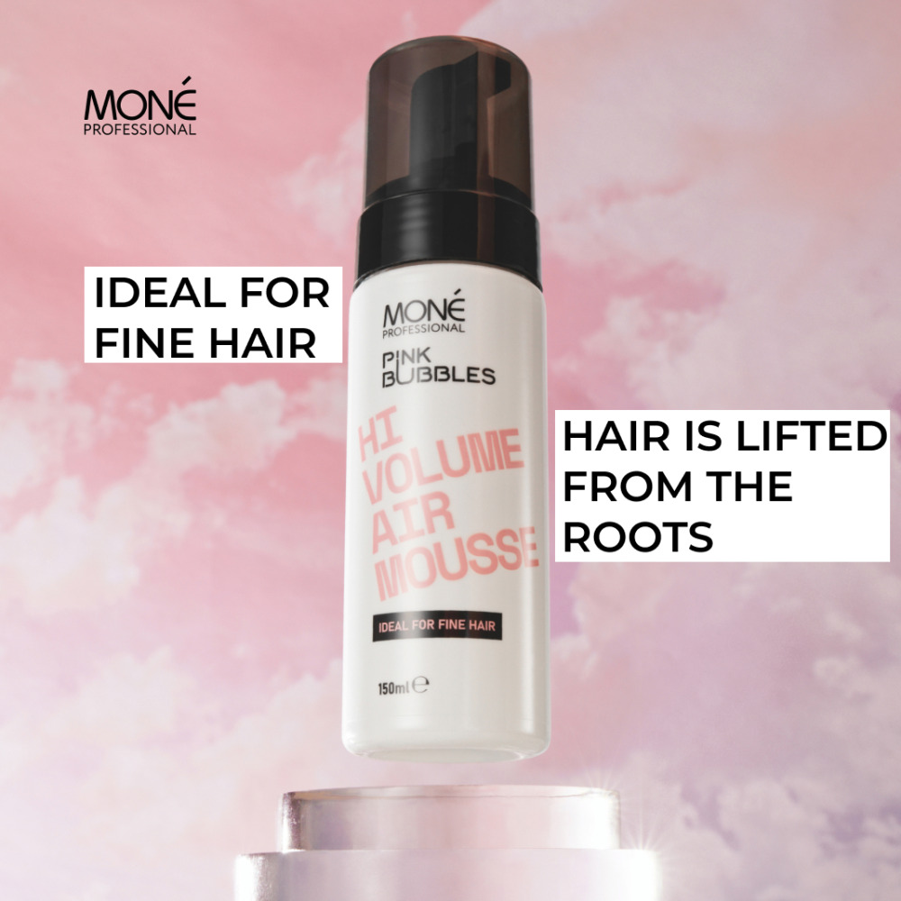 HI VOLUME AIR MOUSSE - root volume mousse for lift, thickening, and care, ideal for thin, damaged hair, sweet vanilla scent, 150ml - 2