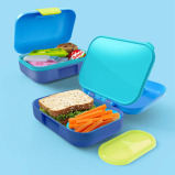 Zoku Neat Bento Junior food container has one Modular Container with Lid and kid friendly latch for ease of use, Blue - 7 miniature