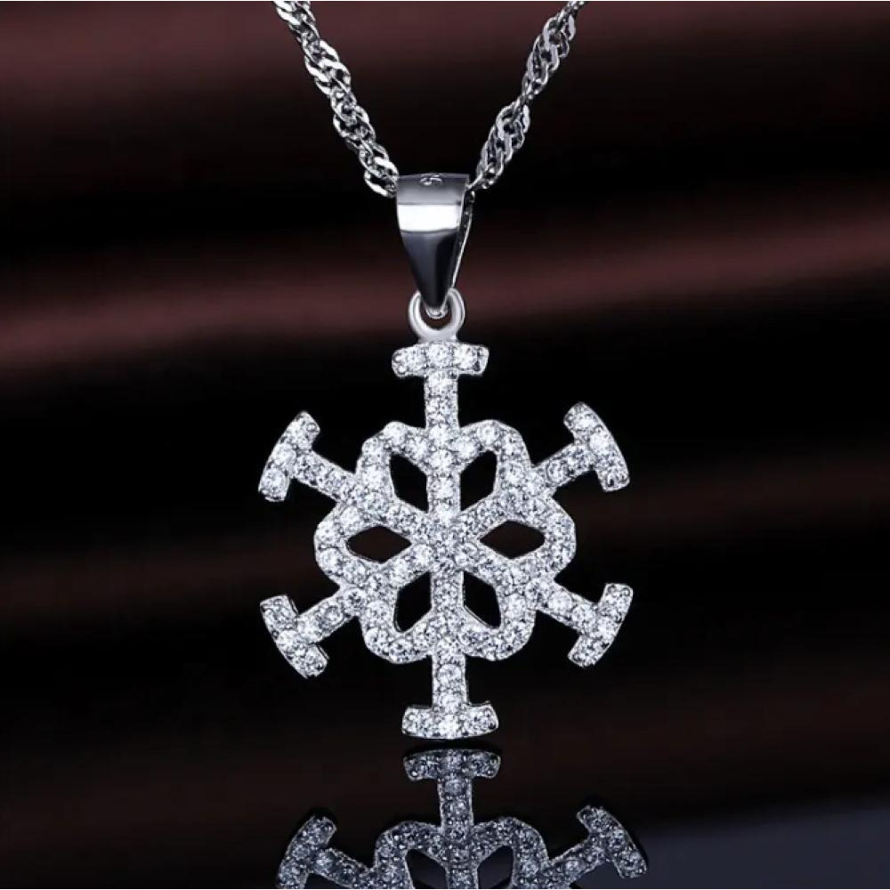 Корейская Мода 925 Снежинка Сексуальная Женщина Кулон Ожерелье - 1