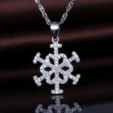 Корейская Мода 925 Снежинка Сексуальная Женщина Кулон Ожерелье - 1 miniature