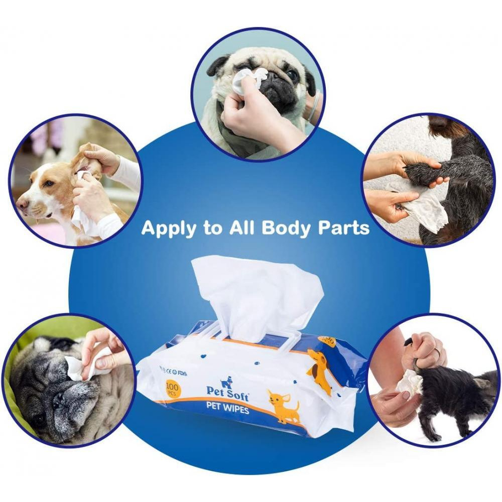 Pet Soft / Pet wipes, Apple scent, 20x15 cm, 100 pcs - 6