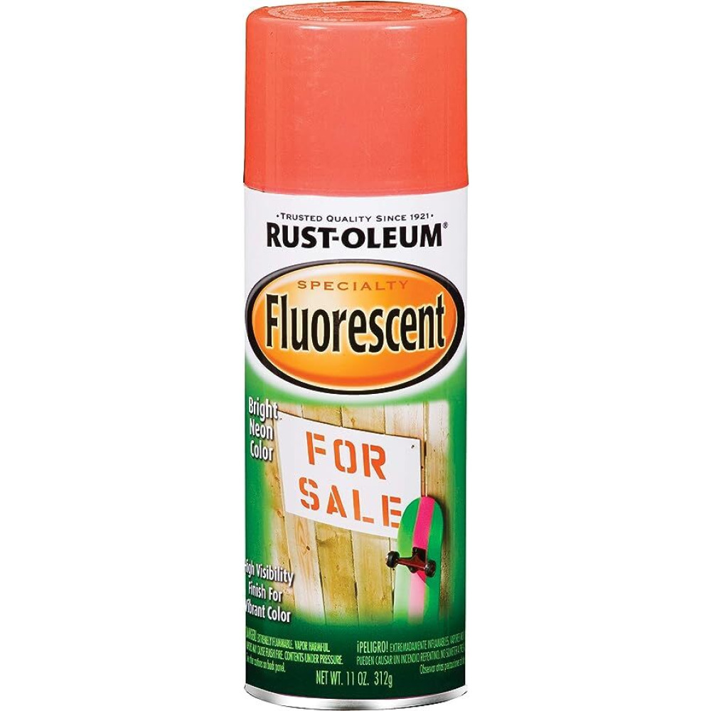 Rust-Oleum, Specialty Fluorescent Spray Paint, Red-Orange, 312 g - 1