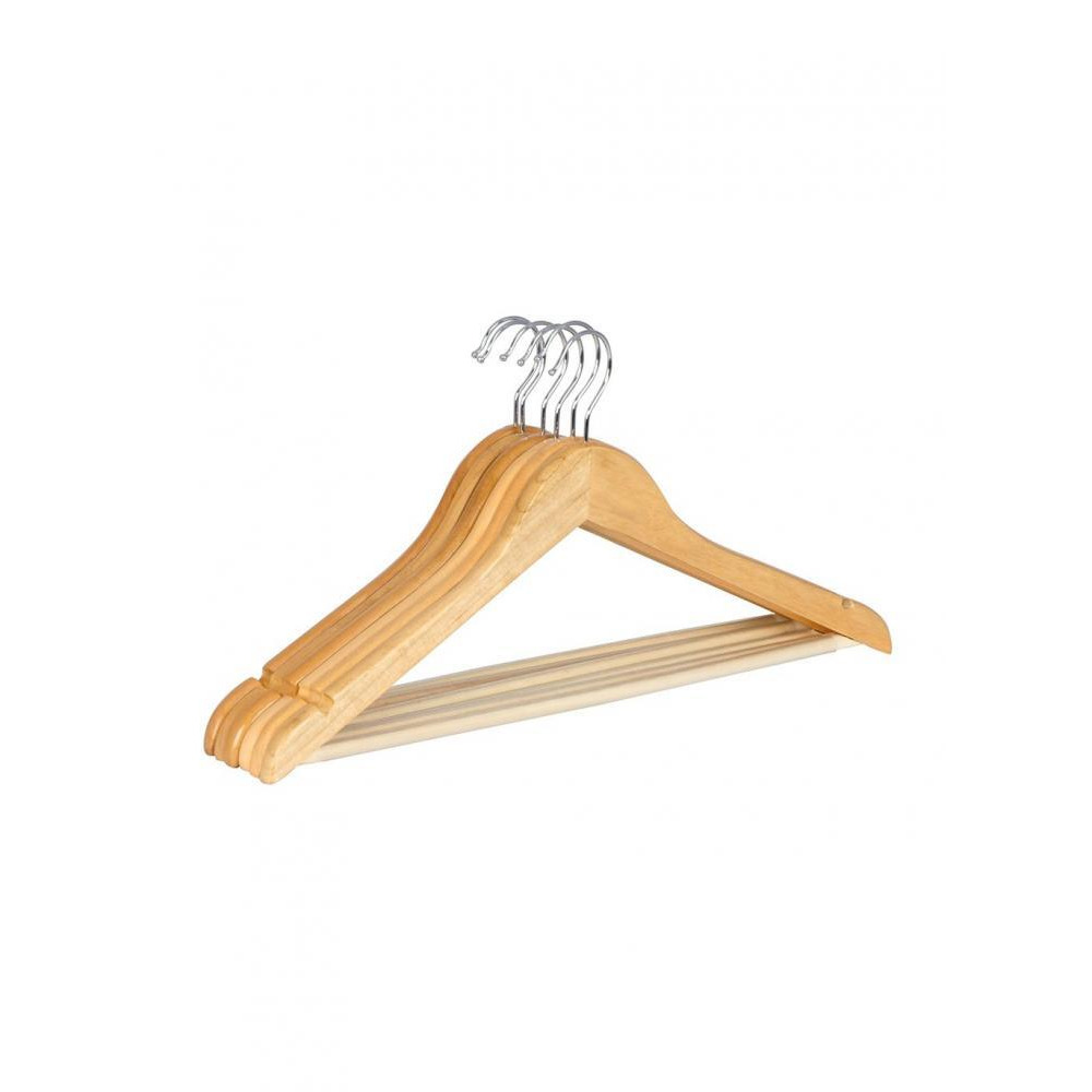Wenko Shaped Hanger Eco, 6 Pieces, Wood Natural - 2