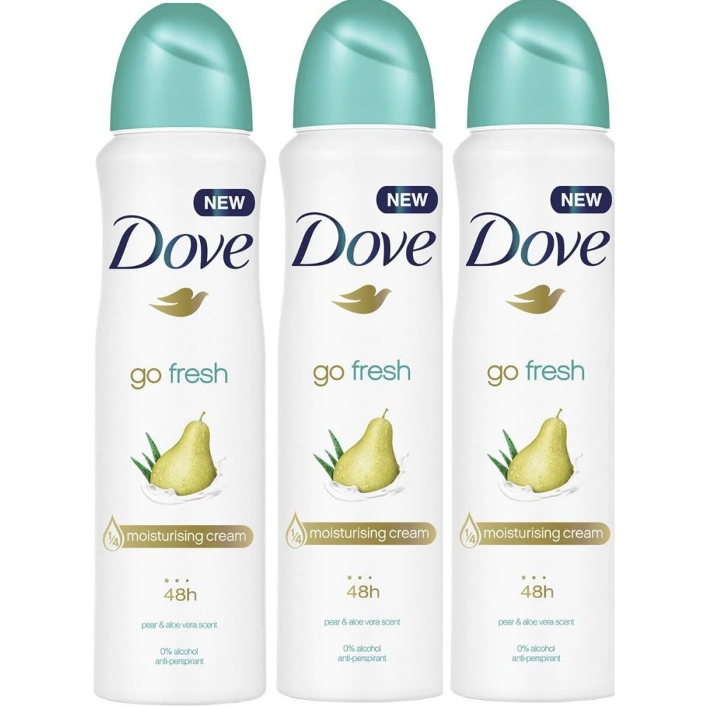 Dove Deodorant Aerosol, Go Fresh with Pear and Aloe Vera, 250 ml, Pack of 3 - 1