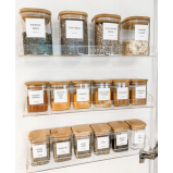 Honey Bee 200ML Multipurpose Airtight Square Glass with Bamboo Lid For Kitchen & Pantry - 4 miniature