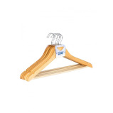 Wenko Shaped Hanger Eco, 6 Pieces, Wood Natural - 1 miniature