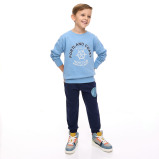 طقم مكون من قطعتين من سويت شيرت وبنطال رياضي للأولاد (7-8 سنوات) أزرق فاتح - أزرق داكن - 2 miniature