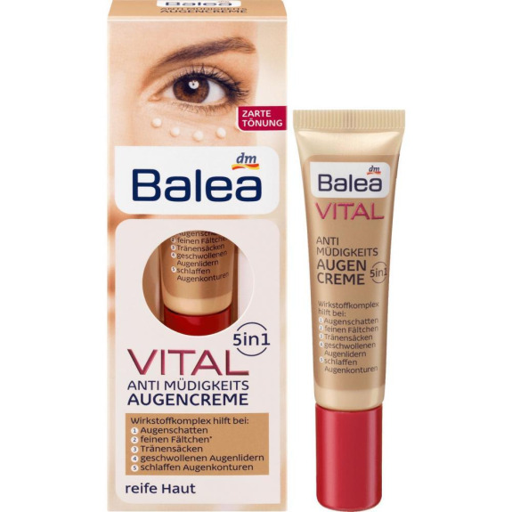 Balea \/ Eye cream, VITAL 5-in-1, Anti-fatigue, 0.5 fl. oz (15 ml)