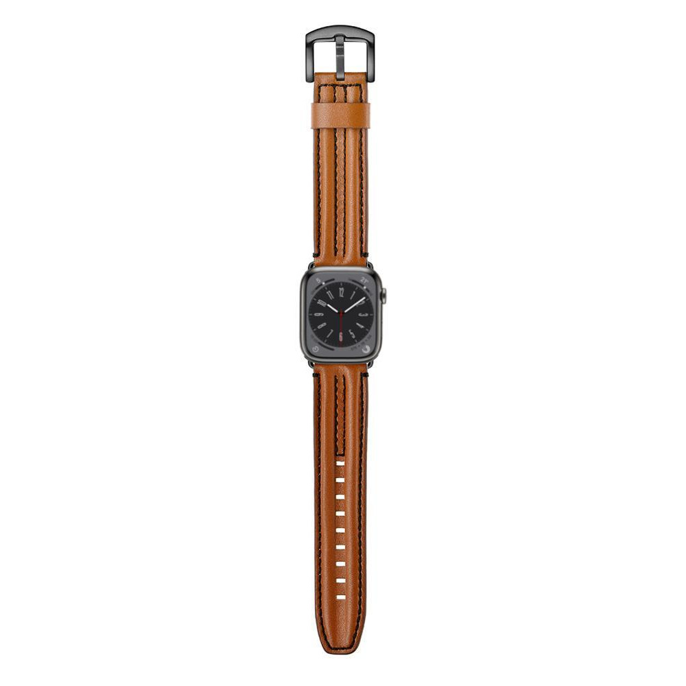 Perfii Humped Leather Replacement Band For Apple Watch 49/45/44/42mm Series Ultra/8/7/6/5/4/SE - 3