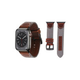 Perfii Canvas Leather Replacement Band For Apple Watch 49/45/44/42mm Series Ultra/8/7/6/5/4/SE - 1 miniature