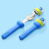 Zoku Pocket Neatly Nesting Set of 3 Utensils has a Spoon, Fork and Knife, . Kitty - 5 miniature