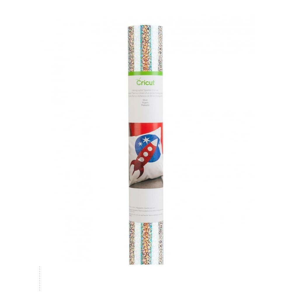 Cricut Holographic Sparkle Iron-On 30 x 60 cm Silver Silver 30 x 60 cm - 1