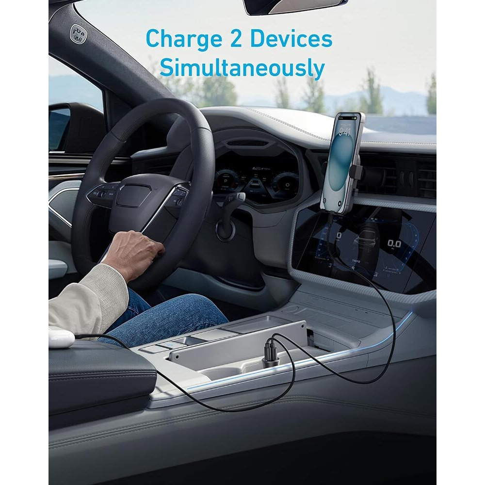 Anker 30W 2-Port USB-C and USB-A Car Charger – A2741H11 – Black - 7