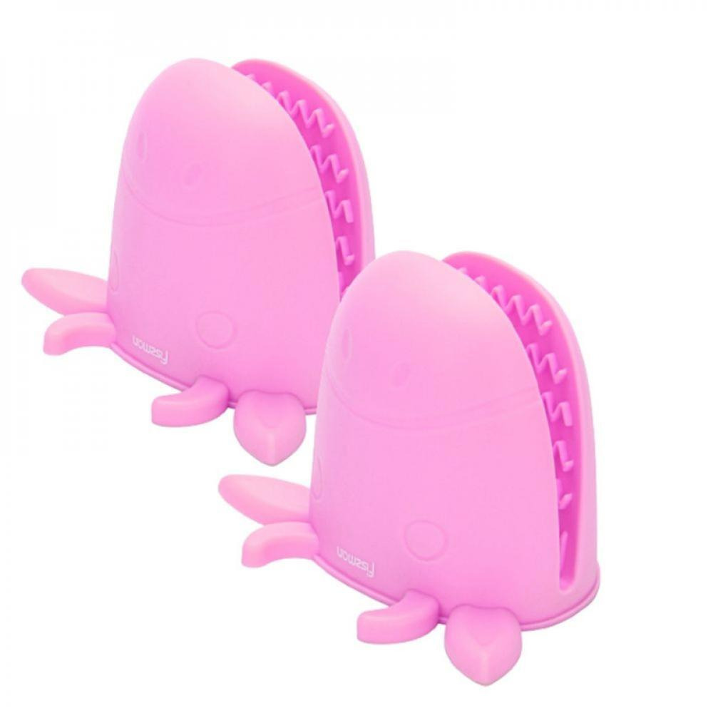 Fissman 2-Piece Pot Holder Cow-Shaped Oven Mitt Pink 15x10.5x10.5cm - 1