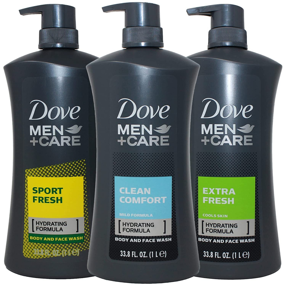 Set of Dove Men Body Wash, 1l, Variety Set of 3 - 1