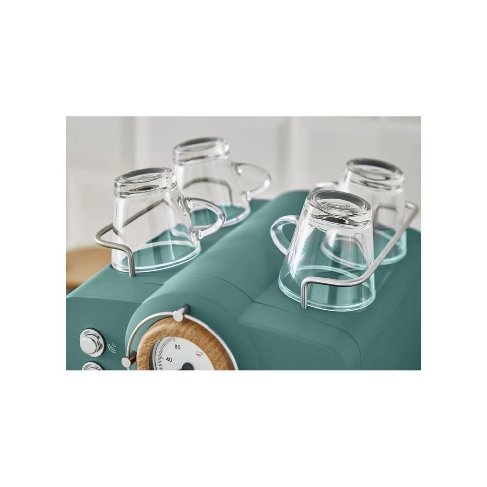 Swan Nordic Espresso Machine, Pine Green, 15 Bars of Pressure, Milk Frother, 1.2L Tank, Scandi Style - 6