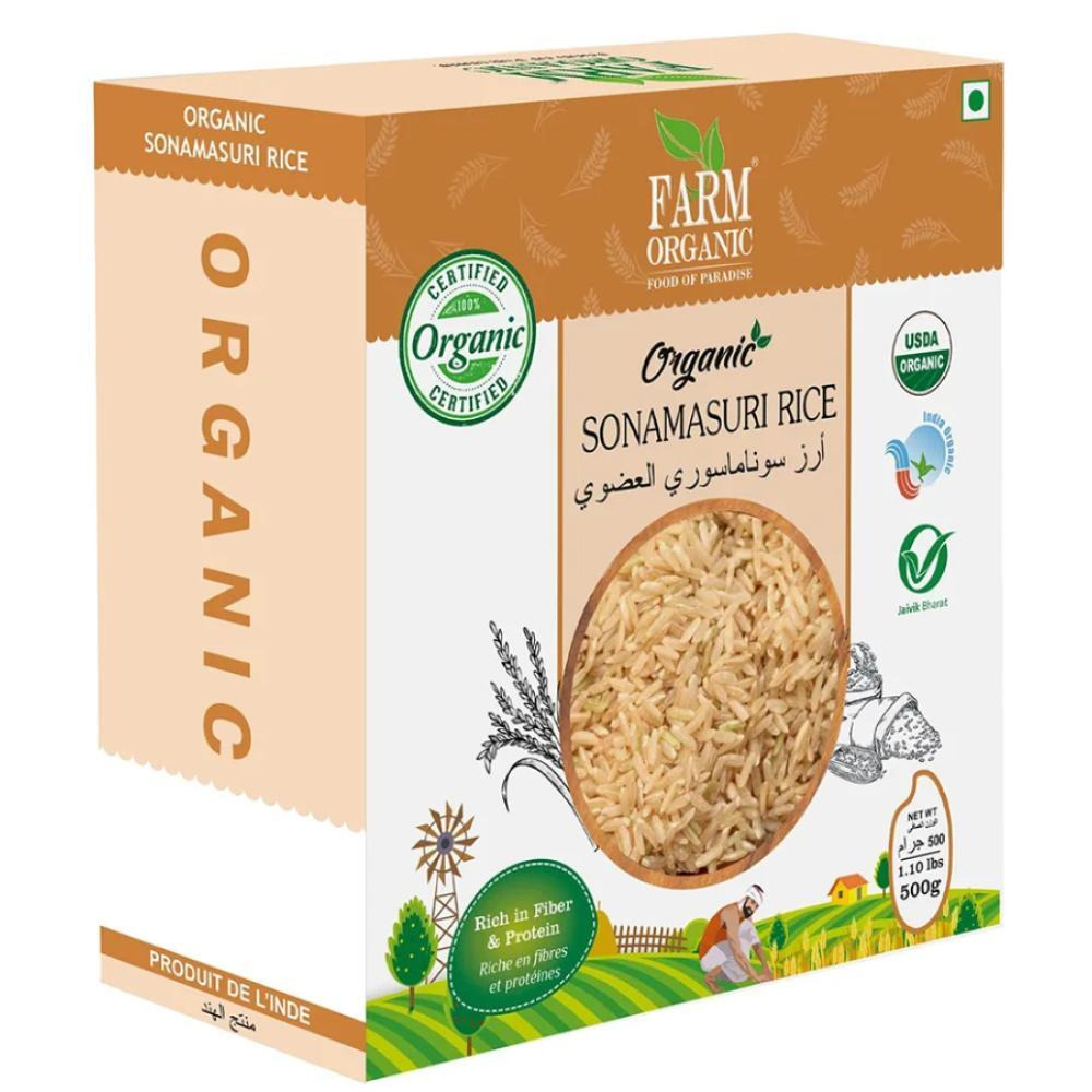 Farm Organic Sonamasuri Rice 500 g - 1