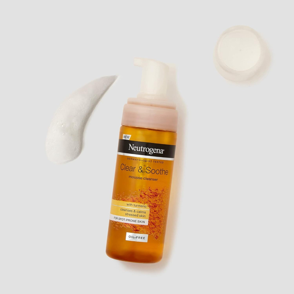 Neutrogena Clear and Soothe Mousse Cleanser, 150 ml, Pack of 3 - 7