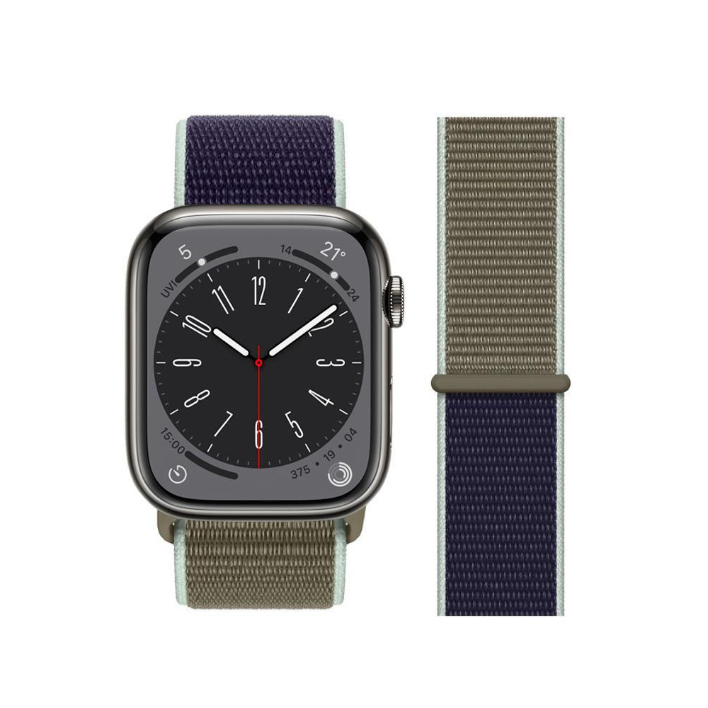 Perfii Nylon Loop Replacement Band for Apple Watch 49/45/44/42mm Series Ultra/8/7/6/SE/5/4/3 - 2