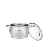 Fissman Stockpot with Glass Lid 16cm /1.9L with Measuring Mark, Stainless Steel Stockpot Fabiana Series - 2 miniature