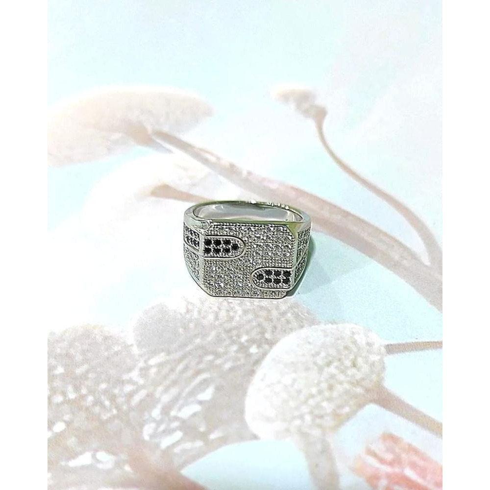 925 Sterling Silver Black Stone Ring For Men - 4