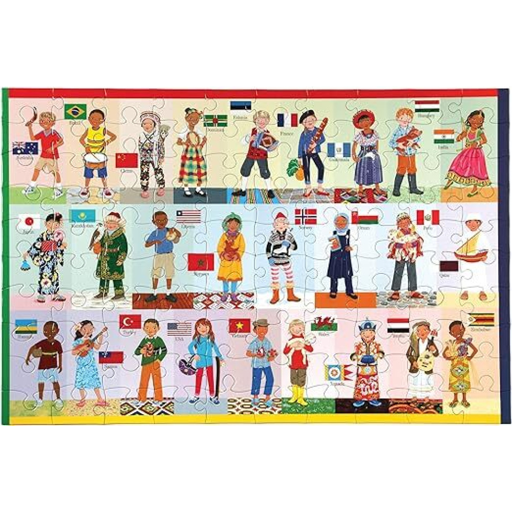 eeBoo Children of the World 100 Piece Puzzle for Education and fun to play for kids. - 2