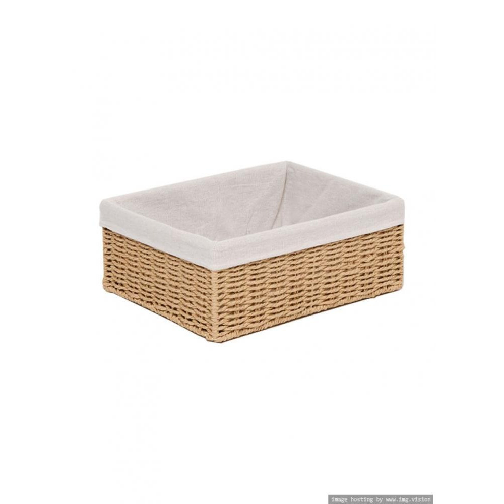 Homesmiths Large Storage Basket Brown with Liner 36 x 27 x 13 cm - 1