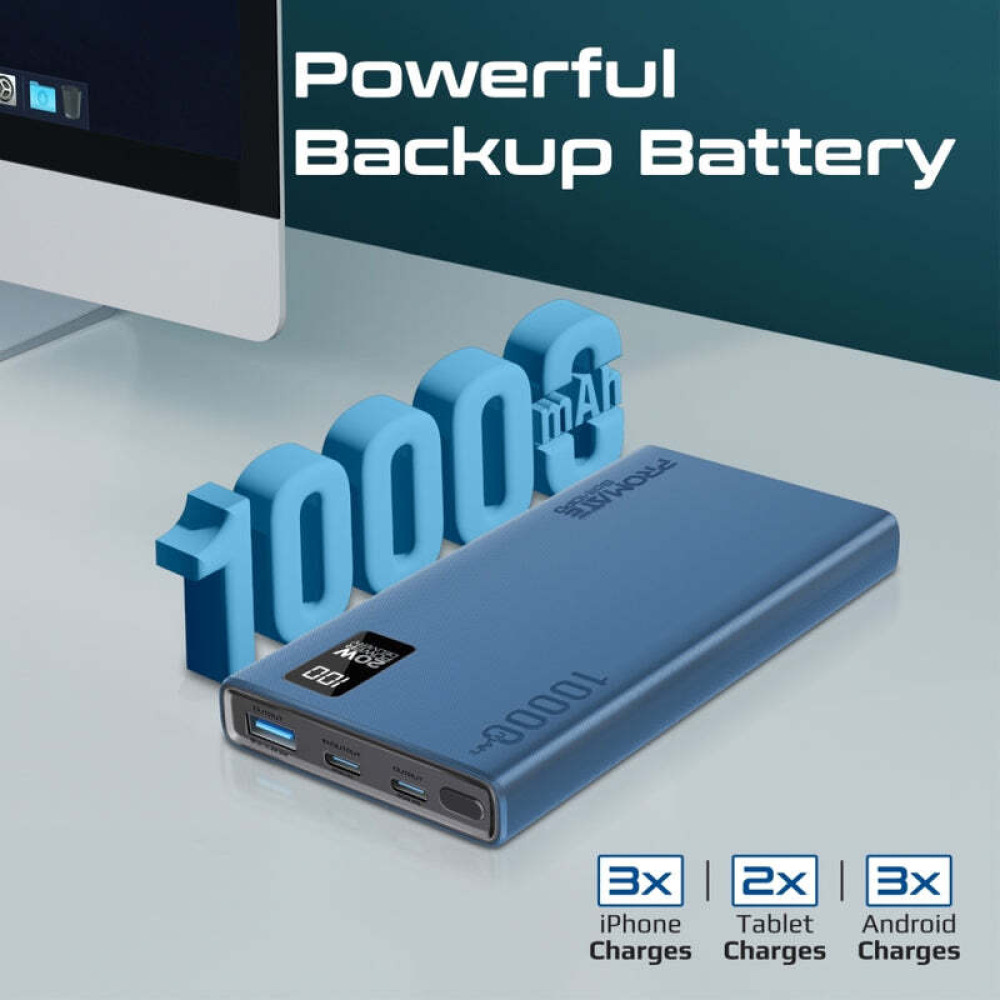 Promate Compact Smart Charging Power Bank с ДВУМЯ ПОРТАМИ Usb-C МОЩНОСТЬЮ 20 ВТ И Usb-A мощностью 22,5 Вт - 7