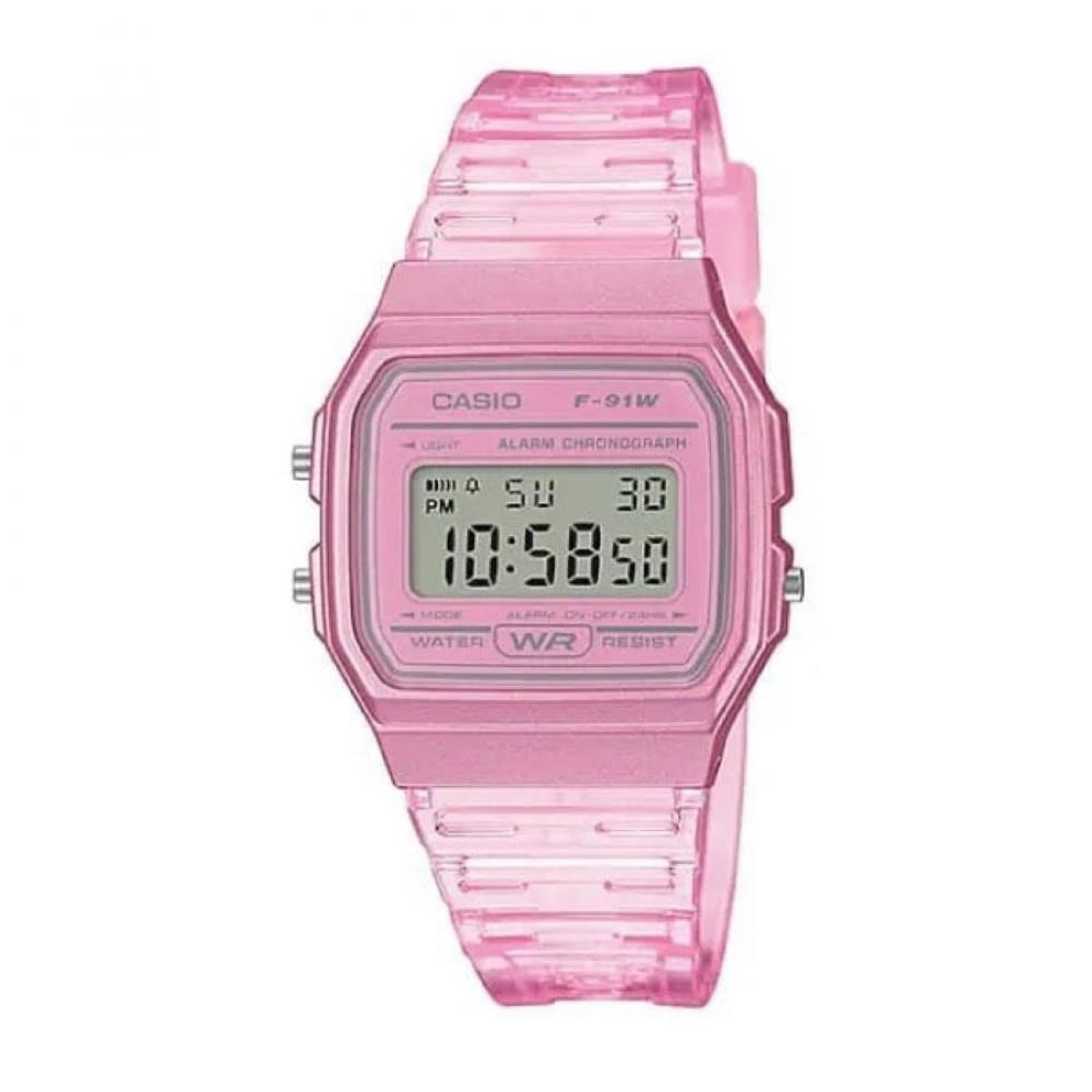 CASIO Women's Resin Digital Wrist Watch F-91WS-4DF Pink - 1