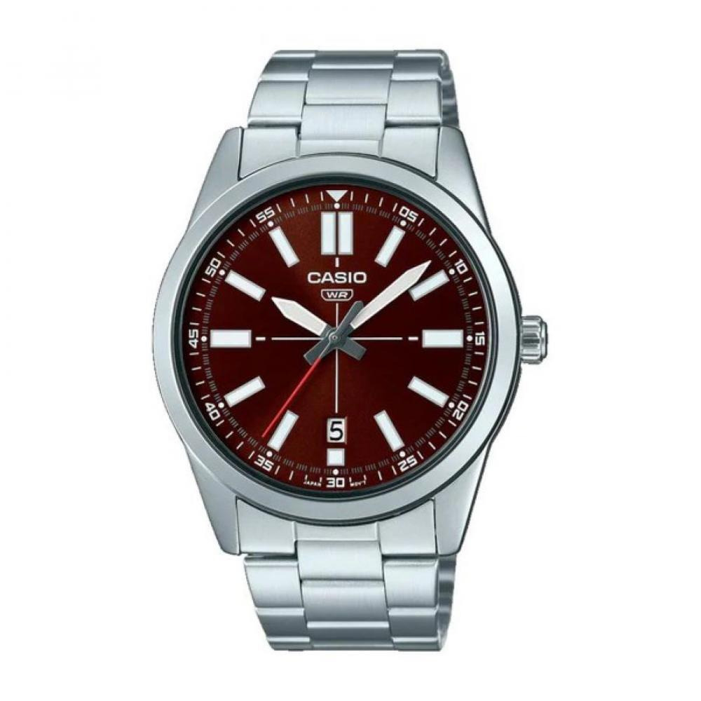 CASIO Round Shape Analog Stainless Steel Wrist Watch MTP-VD02D-5EUDF - 41mm - Silver - 1