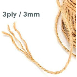 Premify / Natural jute twine rolls, 100x2 +100x3 mm - 4 miniature