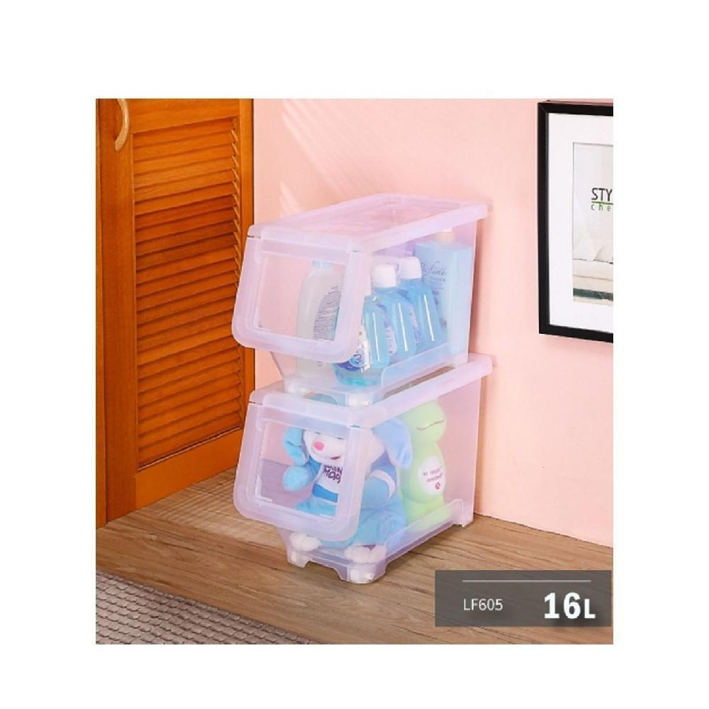 صندوق تخزين Keyway Stack Nest سعة 16 لترًا شفافًا - 2