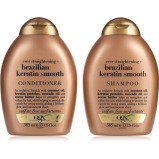 Shampoo and conditioner, Ogx, Ever straightening + Brazilian keratin smooth, 13 fl. oz. x 2 (385 ml x 2), Pack of 2 - 1 miniature