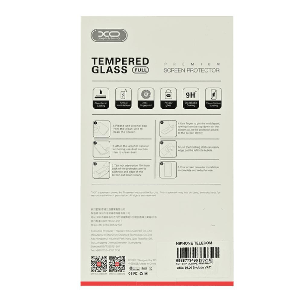 XO Tempered Glass Privacy Screen Protector, iPhone 13 Mini  - 2