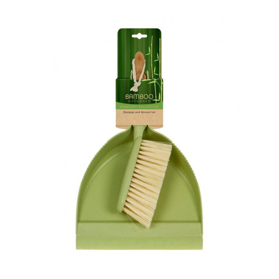 مجموعة مجرفة ومكنسة من الخيزران الطبيعي من إيفريهولدر