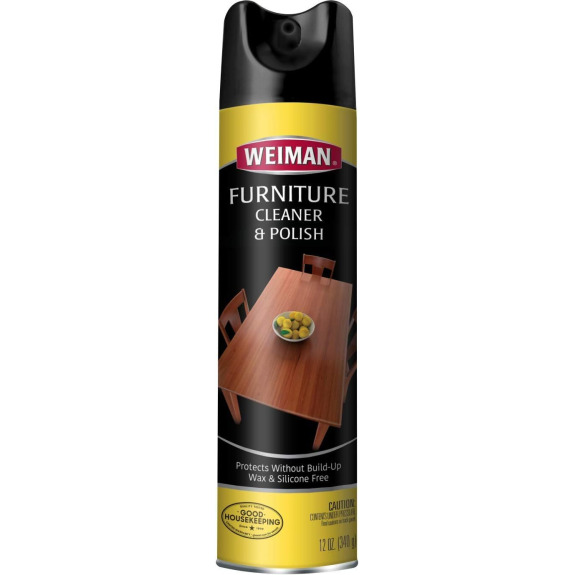 Weiman Wood  Furniture Cleaner  Polish - 12 Ounce - Aerosol Protect Clean Polish Wax Your Wood Tables Chairs Cabinets