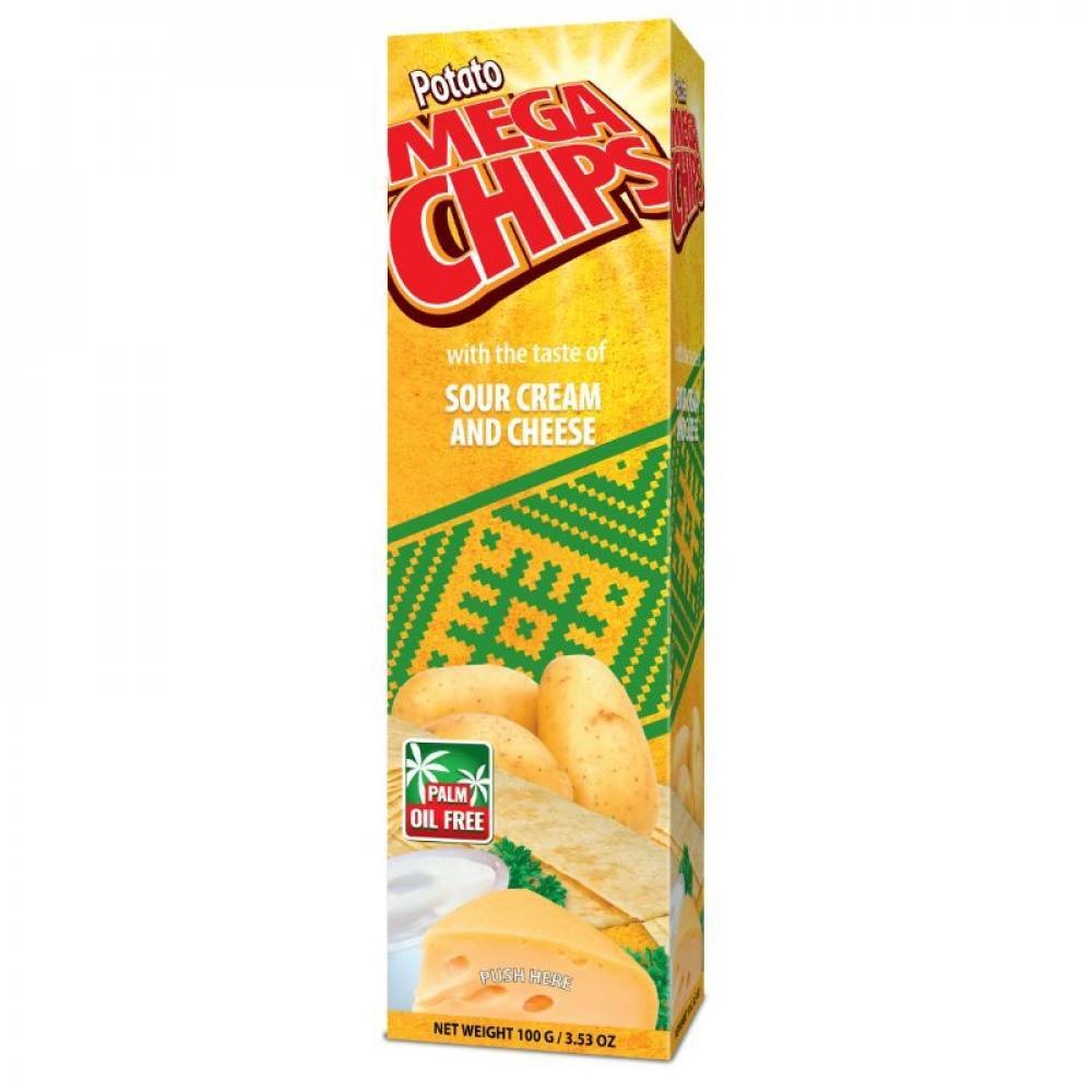 Чипсы Мега Картофельные со вкусом Сметаны и Сыра 100Г - 1